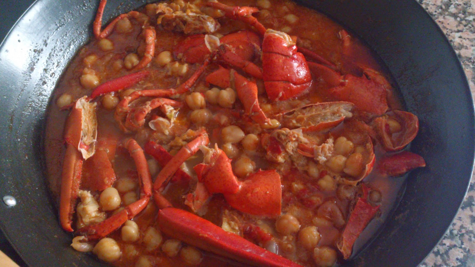 Mis Recetas(Pilar Agud) Garbanzos con bogavante
